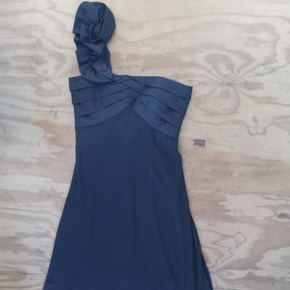 One shoulder black formal maxi dress - Picture 1 of 3